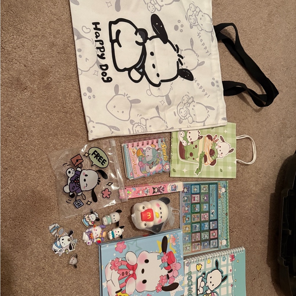 NWOT Sanrio extra large pochacco bag and more stationary bundle - Picture 3 of 13